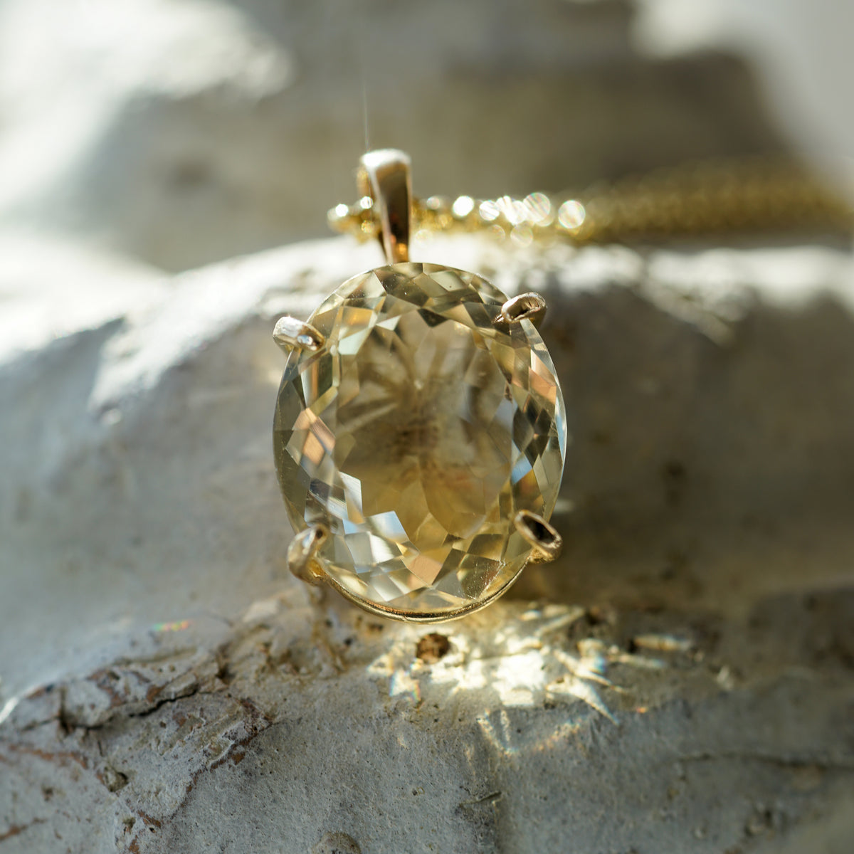 Citrine necklace golden glow