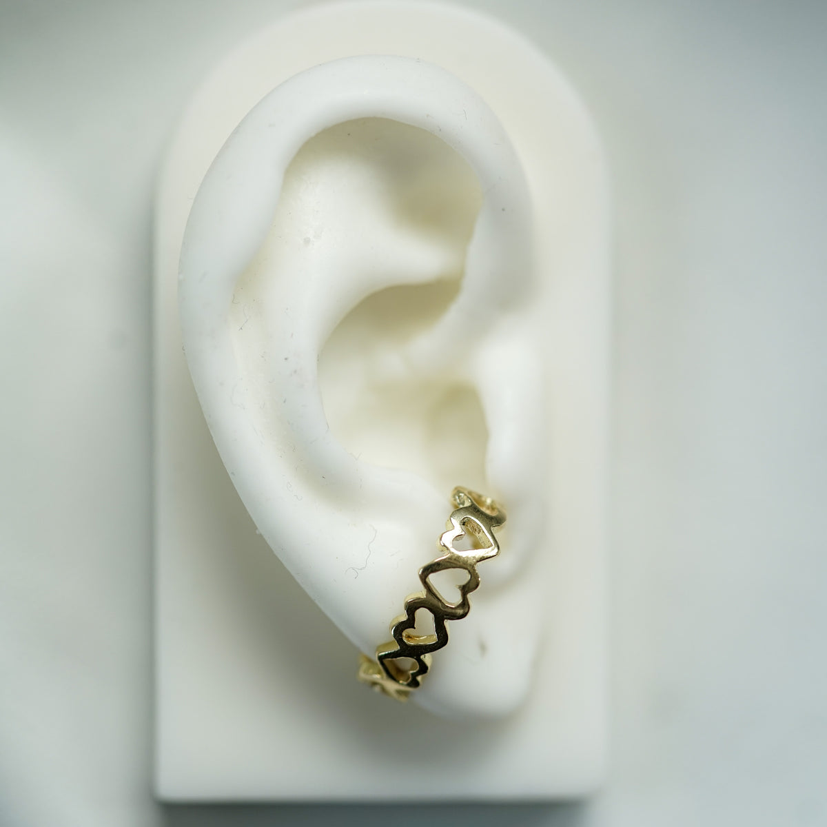 Heart gold ear cuff